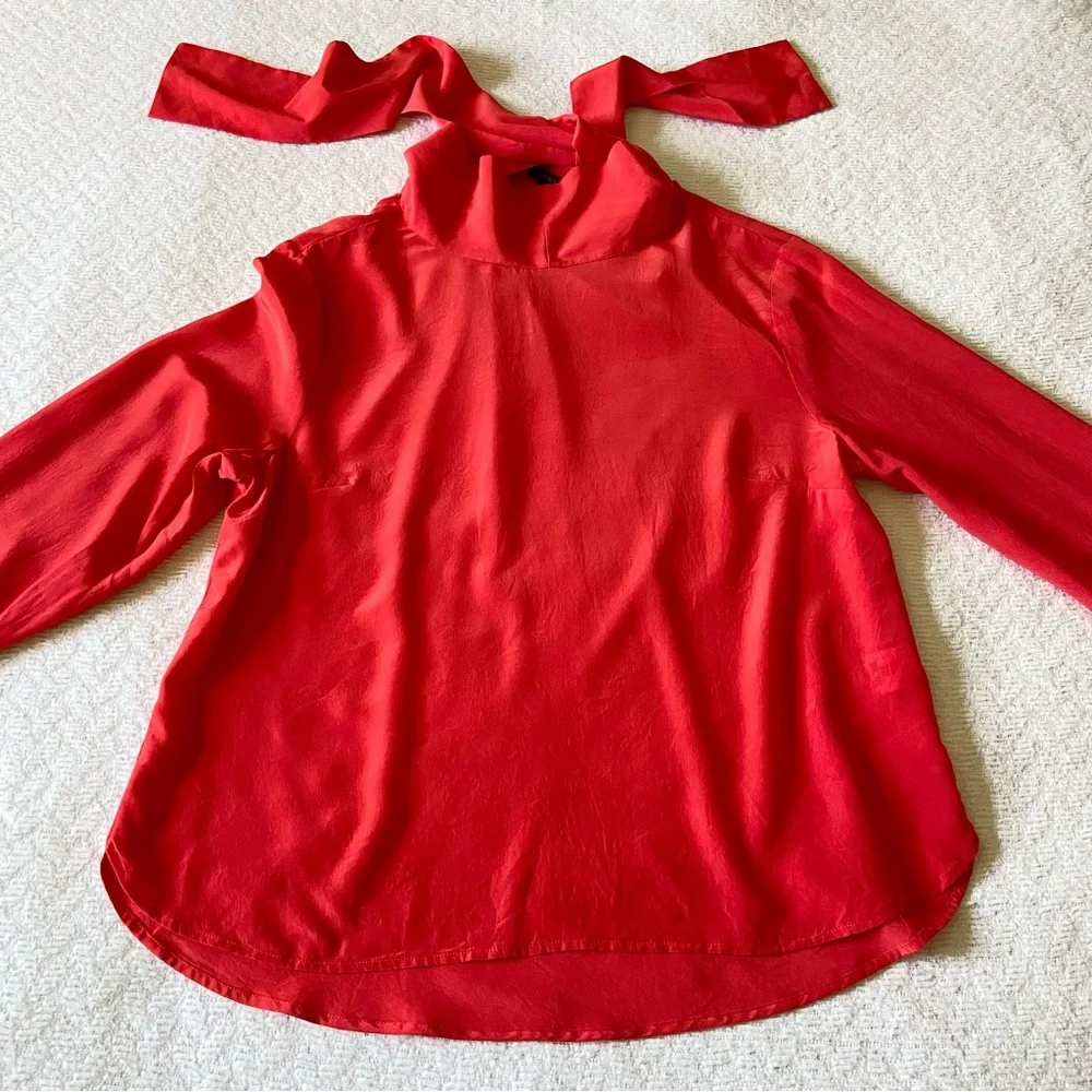 J.Crew Reversible-Bow Silk Top